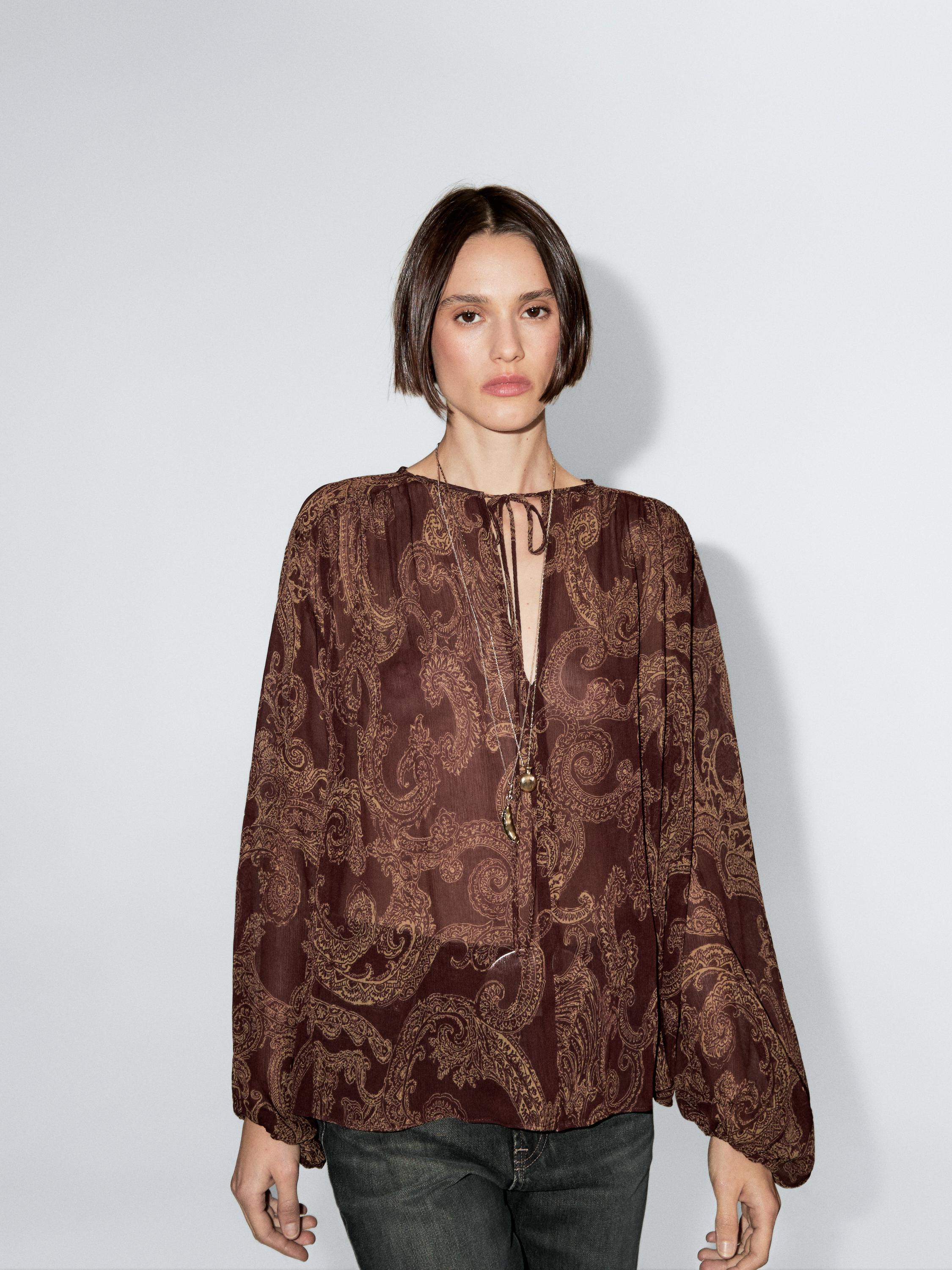 Flowing paisley print blouse